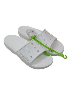 Crocs Baya II Slide Sandals White M10 W12 Lightweight Slip-Resistant Shower Shoe